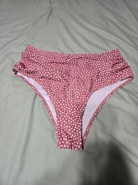 Unknown brand xl women's mauve and white polka dot bikini bottoms